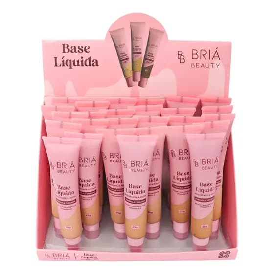 Base Líquida Matte Briá Beauty BB0010 Alta Cobertura Cores Clara Média Escura