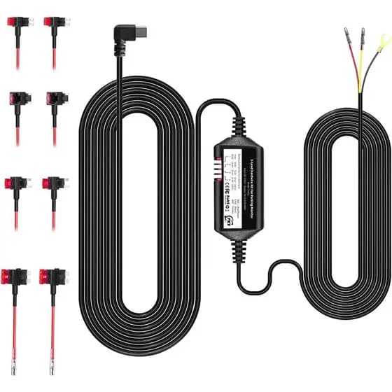 Kit de Fiação Direta YKT para Câmera Veicular, Kit de Fiação Direta de 12 pés para Câmera Veicular Tipo C, Kit de Fio Rí