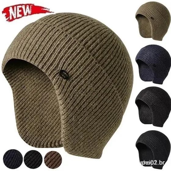Imitação De Coelho Veludo Masculino Feminino Unisex Chapéu De Inverno De Malha De Lã Beani Earmuff Orelha Ou Quente Térm