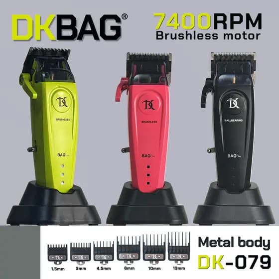 DK079 Motor Sem Escova Profissional Todo Em Metal 7400RPM Máquina De Cortar Cabelo Elétrica DLC FADE Lâmina Base De Carr