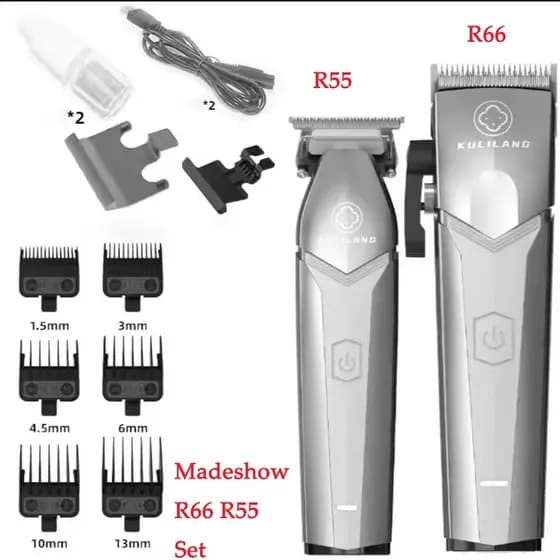 2025 New Madeshow KULILANG R66/R55 Máquina De Cortar Cabelo Profissional Barbearia 7200rpm Sem Fio Ferramenta De Barbeir