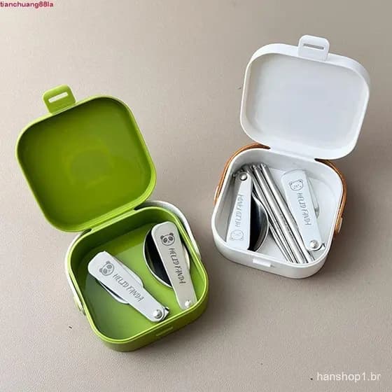 Conjunto De Louça Dobrável TIANCHUANG 3/4 Unidades , Mini Talheres Dobráveis Reutilizáveis À Prova De Ferrugem , Pauzinh