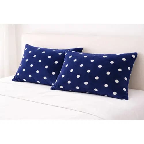 Kit 2 Fronhas Manta Fleece Plush Poá Macia Quente Inverno Antialérgica Conforto Sofá Cama