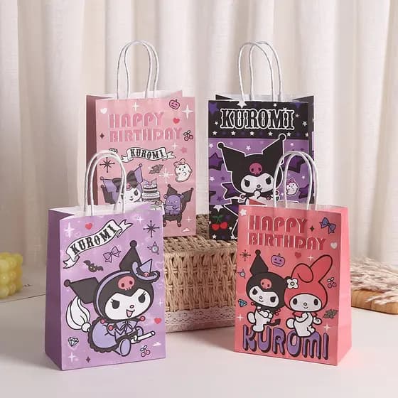 Saco De Papel KUROMI Dos Desenhos Animados Presente Das Crianças Festa Lanche De Doces Aniversário N5006
