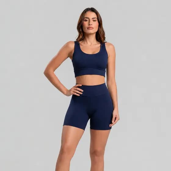 Conjuntinho Básico de Top e Short Fitness Academia Zero Transparencia para Treinos