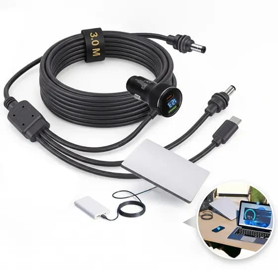🔥Cabo 5 em 1 para Starlink Mini🔥Adaptador 3 em 1 para Acendedor de Cigarros 12V-24V+Conector USB-C+Conector DC