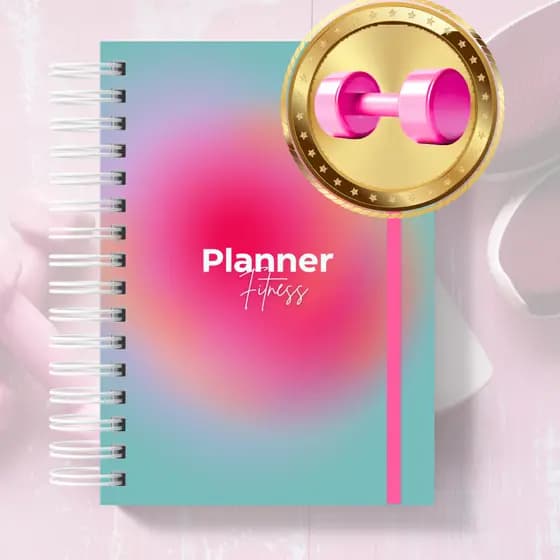 Planner Fitness feminino - Organizar Alimentação - Atividade Física - Reeducação Alimentar