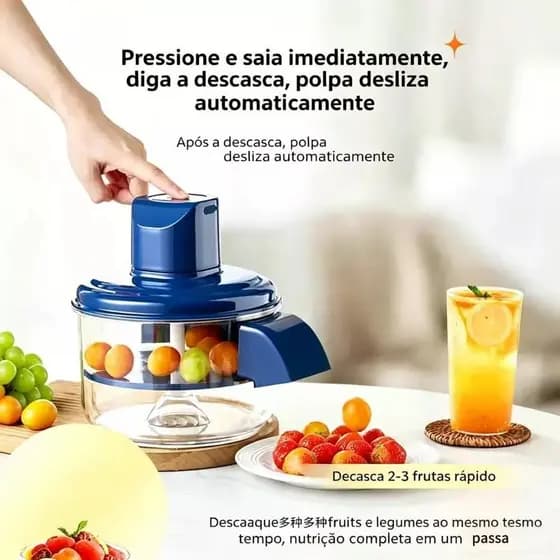 Descascador Elétrico Automático Alho E Uvas Recarregável USB Type-C 50W Bivolt Triturador Legumes Prático Cozinha