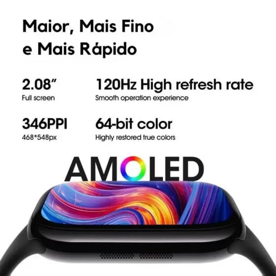 Smartwatch Microwear S11 Pro Amoled 2GB Série 11 Responde WhatsApp ChatGPT Esportes e Corrida