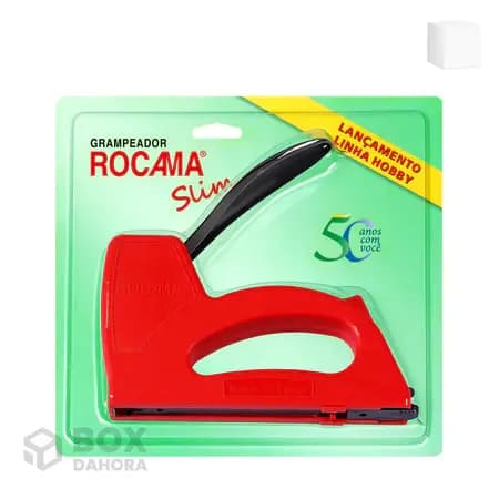 Grampeador Rocama Slim Vermelho