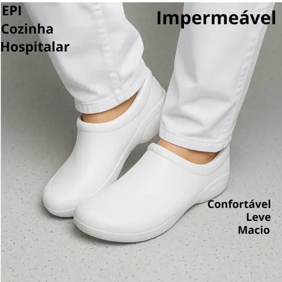 Sapato Hospitalar Fechado Profissional Enfermagem Super Conforto