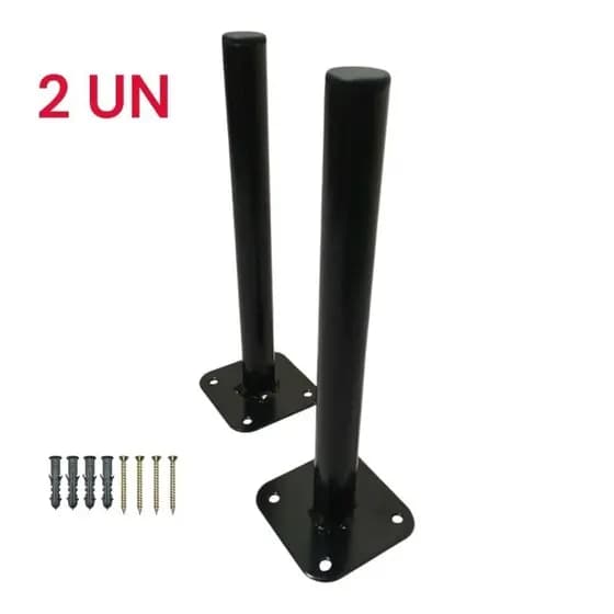 Suporte Anilha Expositor Parede Kit 2 UN Aço preto fixo