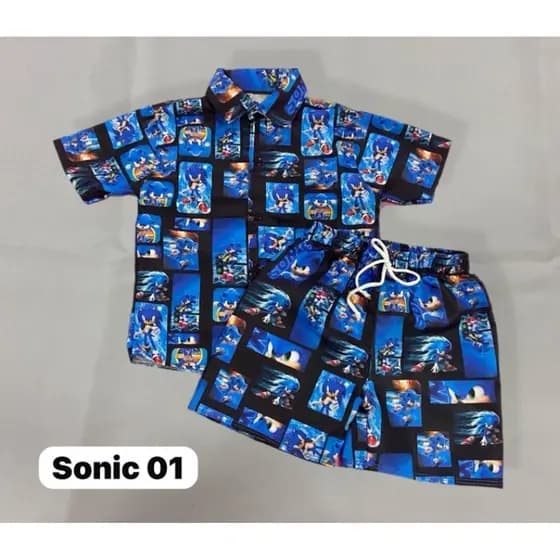 Conjunto temático infantil festa aniversário menino mauricinho Sonic personagens