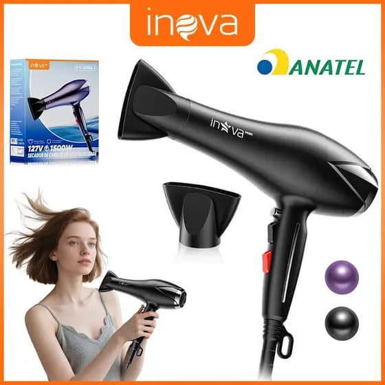 INOVA Secador de Cabelo Profissional Turbo Alta Potência 127V 1500W / 220V 1400W