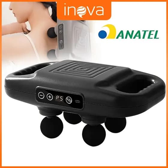INOVA Massageador Profissional Muscular Elétrico Sem Fio Pistola multifuncional de quatro cabegas