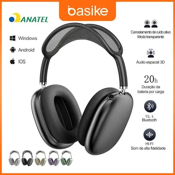 Basike Bluetooth Music Fone De Ouvido Estéreo Sem Fio Com Microfone HiFi max