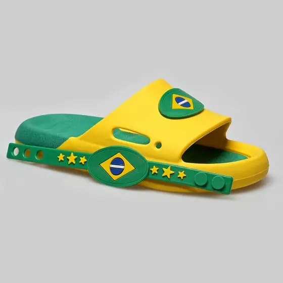 Chinelo Slide Nuvem Brasil Confortável Antiderrapante Sandália Leve Praia Piscina Banho Dia a Dia + Pulseira de Brinde