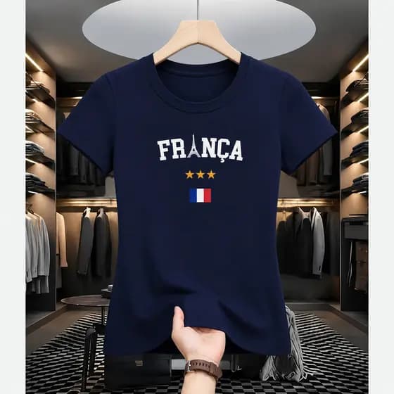 Camisa Camiseta França Paris Torre BABY LOOK COPA DO MUNDO 2026 - VÁRIAS CORES by Mood Vest