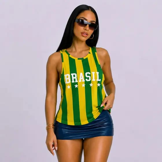 Camisa Listrada T-shirt Feminina Blusa Manga Curta Camiseta