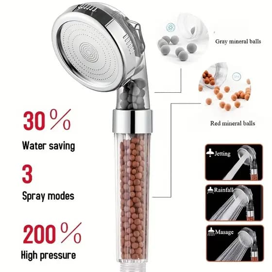 1/2/3 Pcs Ducha De Filtragem Iônica Alta Pressão Para Lavatorio De Salao