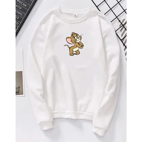 Moletom Feminino Jery Moletom Gola Careca Feminino Casaco Blusa Fofa Confortável Premium