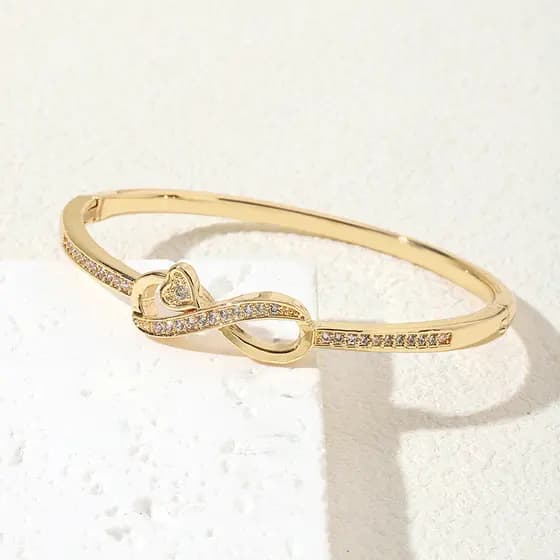 Amor diamante pulseira moda banhado a ouro não-desbotamento 8 caracteres pulseira luz luxo nicho Design mão jóias