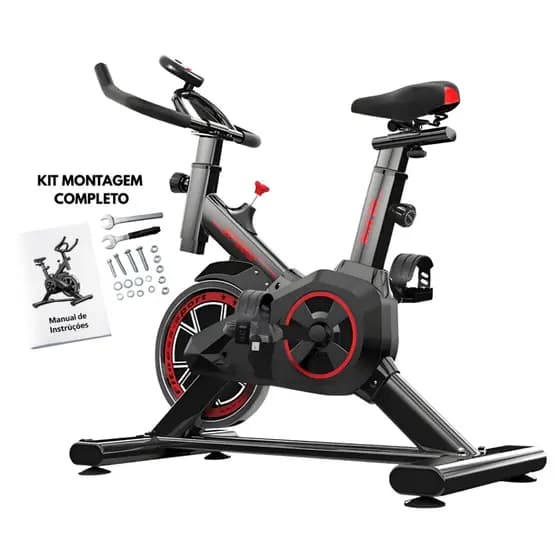 Bicicleta Bike Ergométrica Spinning Academia Fitness Profissional Exercício Cardio C/ Monitor 120kg
