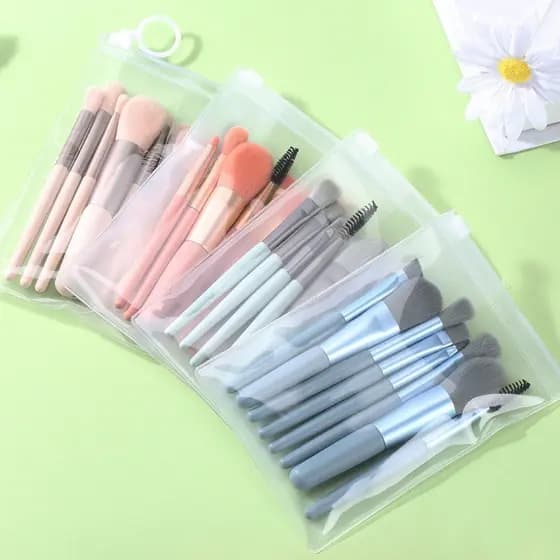 1-4 kits de 8 Pincéis de maquiagem variado com estojo de viagem