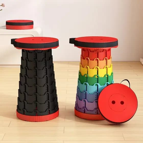 Banqueta Banco Retrátil Portátil com AlçaTelescópica Banquinho Dobrável Ajustável Pesca Camping Caminhada