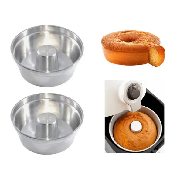 Kit 2 Formas de Bolo 16cm para Airfryer – Compatível com Todas as Marcas!