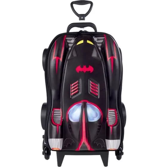 Mala Mochila Infantil 3D Rodinhas Preta Batman Viagem Escola Menino Prática Resistente
