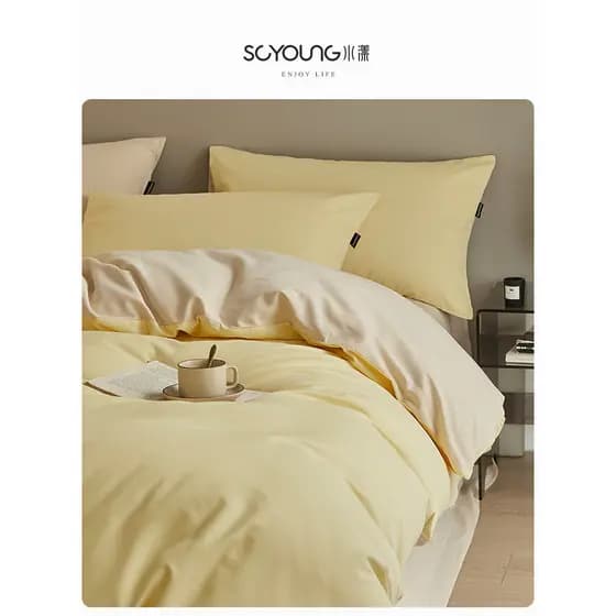 Estilo de luxo leve classe A 100Pro algodão de fibra longa escovado conjunto de quatro peças lençol de algodão puro capa