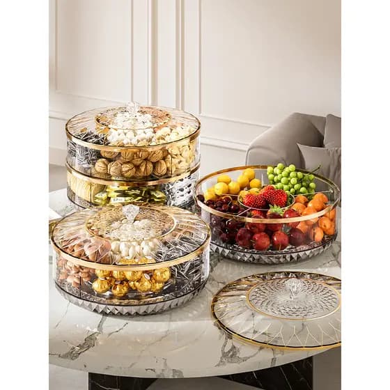 Ano novo prato de frutas secas mesa de café lanches doces nozes sala de estar high-end requintado high-end caixa de arma