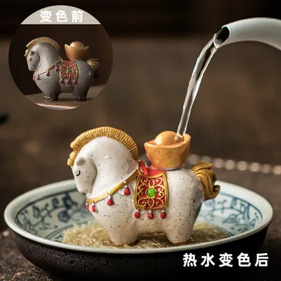 Mudança de cor imediatamente chá rico enfeites para animais de estimação estilo chinês sorte Tang Ma mesa de centro pode