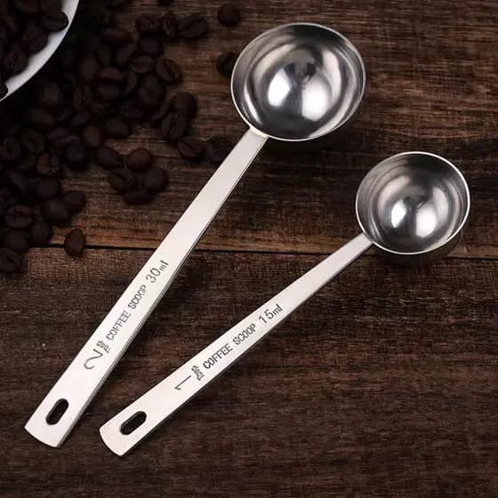 Colher medidora de café em aço inoxidável 304, colher medidora quantitativa de grãos de café, leite em pó, 15ML ml, gram