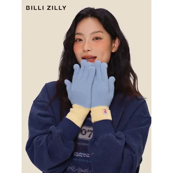 Versão coreana luvas de caxemira de malha feminina inverno novo estilo tela sensível ao toque velo quente engrossado à p