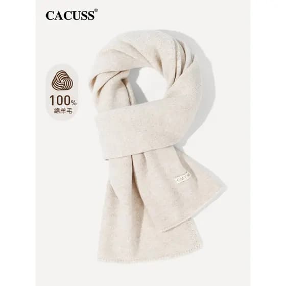 CACUSS Outono Inverno Lã Pura Senhoras Cachecol Quente Moda High-End Bib Cor Sólida Presente de Aniversário Novo Estilo