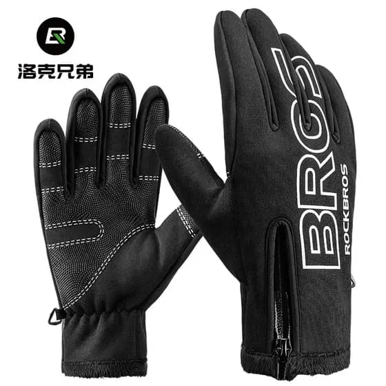 Rock irmãos luvas de ciclismo dedo cheio quente outono inverno bicicleta motocicleta veículo elétrico dedo longo das mul