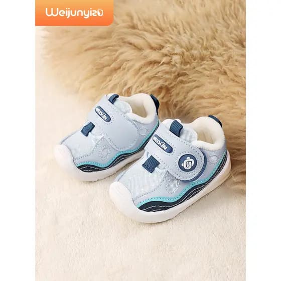 Weijunyi pé bebê criança sapatos outono inverno estilo sapatos de bebê sola macia forro sapatos de algodão funcionais me