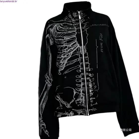 X-ORANGE y2k cultura asiática rua vintage preto crânio gola jaqueta outono inverno novo estilo roupas femininas casuais