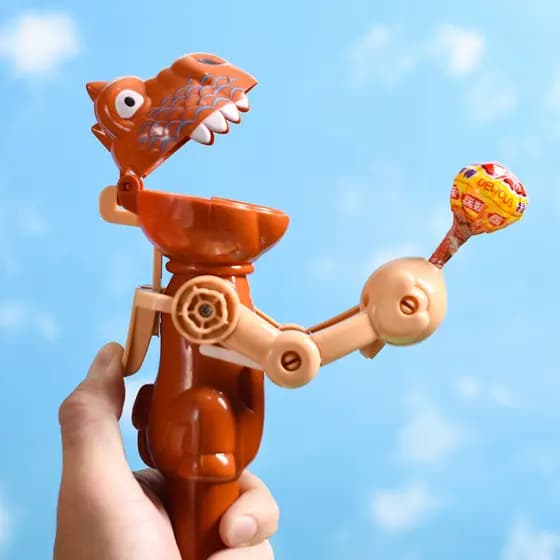FST-Suporte De Pirulito De Dinossauro Divertido Desenho Animado Brinquedo De Armazenamento De Doces De Plástico Novidade