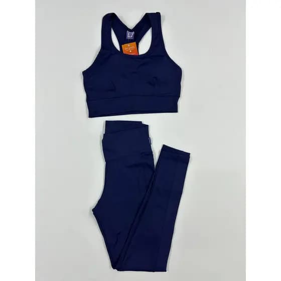 Kit 2 Peças Fitness, Conjunto Feminino Fitness, Combo Calça Legging Basica + Top Nadador