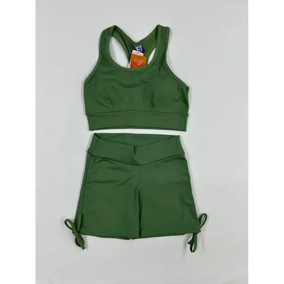 Kit 2 peças Fitness, Conjunto Fitness composto por Combo Top Nadador + Shorts Aerobic