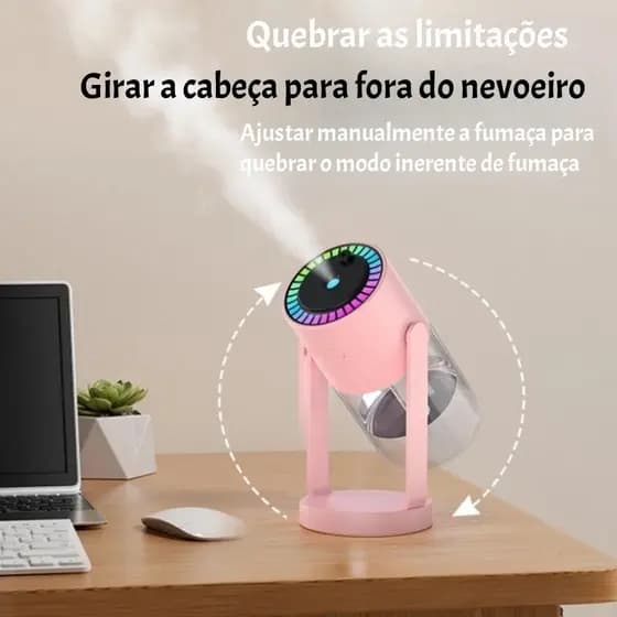Novo Umidificador de Ar 280ml com Luz LED e Projeção Estrelada – Aromaterapia e Relaxamento