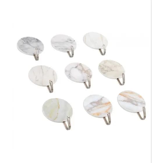 Gancho Adesivo Decorativo Marmorizado Kit 3 Peças Parede Sem Furo Suporta 3kg /gancho adesivo/gancho decorativo/ gancho