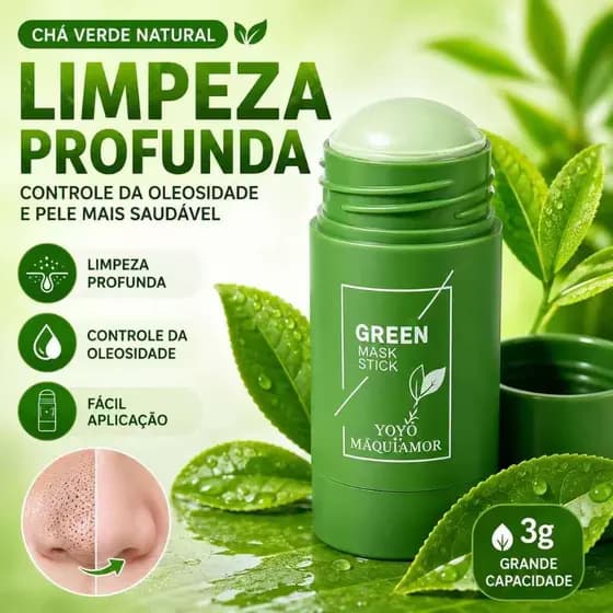 Máscara Facial Chá Verde Removedor De Cravos Limpeza Profunda Controle Da Oleosidade