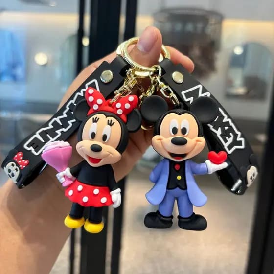 Chaveiro de pelúcia do Mickey e da Minnie, chaveiro de confissão de amor para casais, pequeno presente para máquinas de