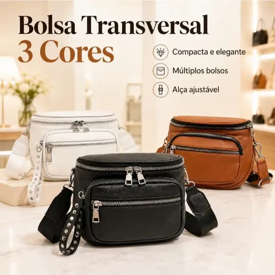 Bolsa Estilo Pochete PU Feminina Luxo De Ombro Alça Transversal Couro