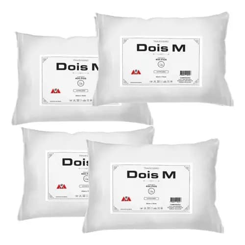 Kit 4 Travesseiros Antialérgico Super Macio Suave Impermeável Antiácaro Ultra Soft Premium 70x50 2M