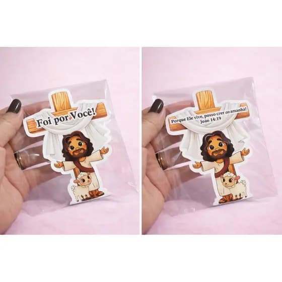 Lembrancinha Cristã De Páscoa Jesus | Foi Por Você | Catequese | Kit Igreja Evangelização